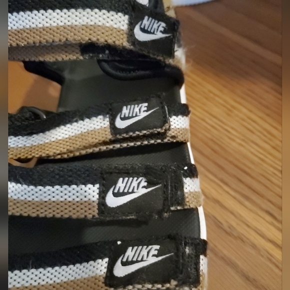 Nike Icon Classic Black Gold White Platform Sandals Shoes Women's Size 7 DH0224 - Picture 13 of 14